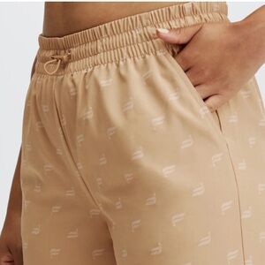Tan Fabletics Logo Track Joggers